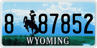 WY license plate 887852