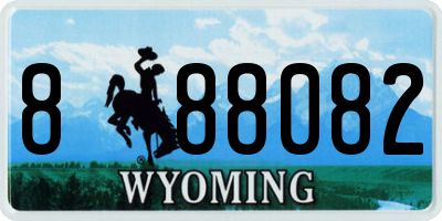 WY license plate 888082