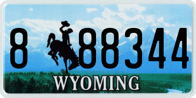 WY license plate 888344