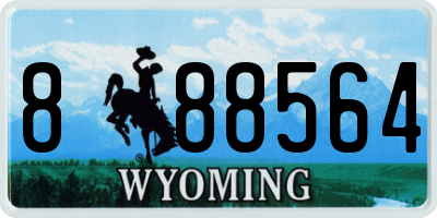 WY license plate 888564