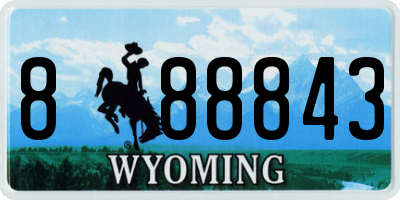 WY license plate 888843