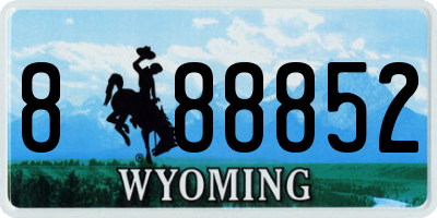 WY license plate 888852