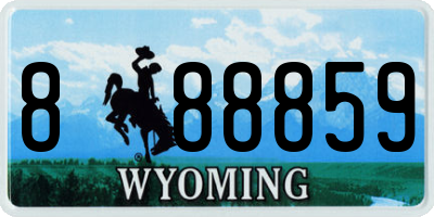 WY license plate 888859