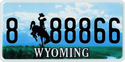 WY license plate 888866