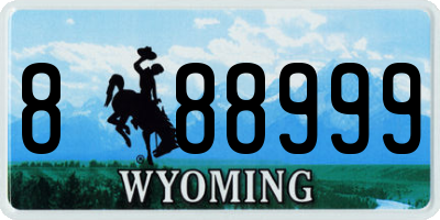 WY license plate 888999