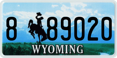 WY license plate 889020