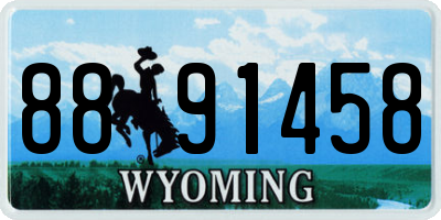 WY license plate 8891458