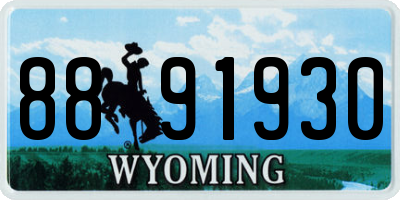 WY license plate 8891930