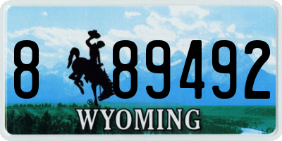 WY license plate 889492