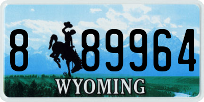 WY license plate 889964