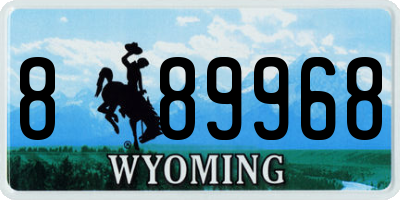 WY license plate 889968