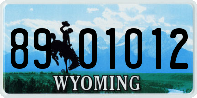 WY license plate 8901012
