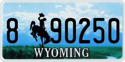 WY license plate 890250