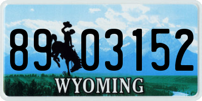 WY license plate 8903152