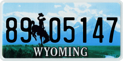 WY license plate 8905147