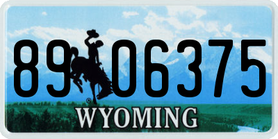 WY license plate 8906375