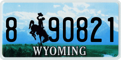 WY license plate 890821