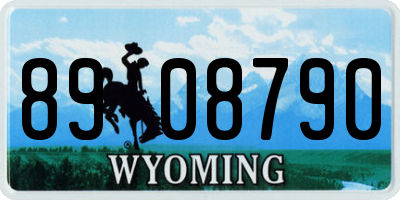 WY license plate 8908790