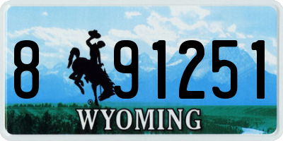 WY license plate 891251
