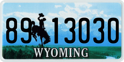 WY license plate 8913030