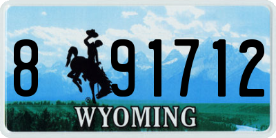 WY license plate 891712
