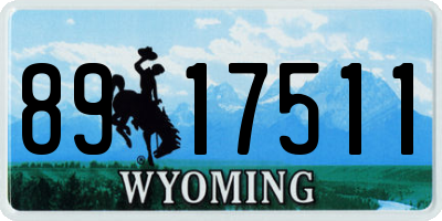 WY license plate 8917511