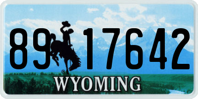 WY license plate 8917642