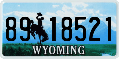 WY license plate 8918521