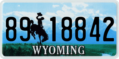 WY license plate 8918842