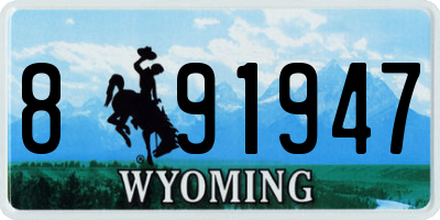 WY license plate 891947