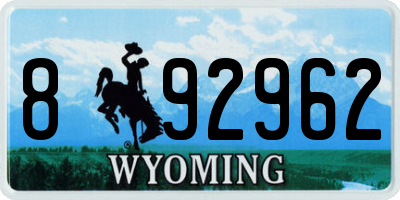 WY license plate 892962