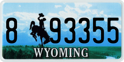 WY license plate 893355
