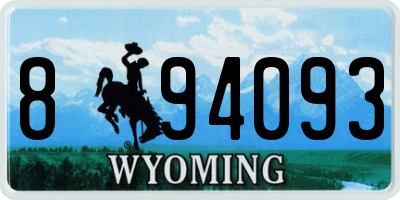 WY license plate 894093
