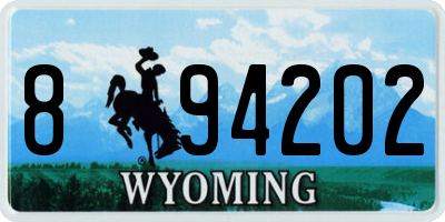 WY license plate 894202