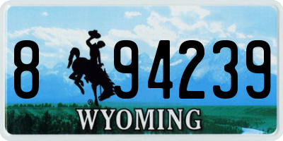 WY license plate 894239