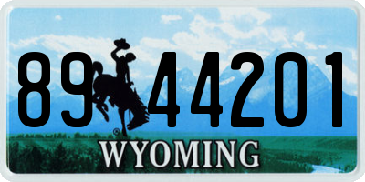 WY license plate 8944201