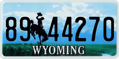 WY license plate 8944270