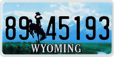 WY license plate 8945193