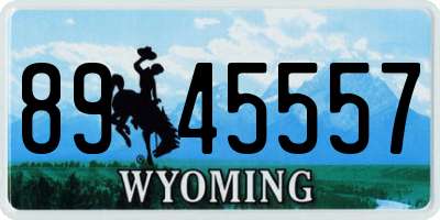 WY license plate 8945557