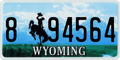 WY license plate 894564