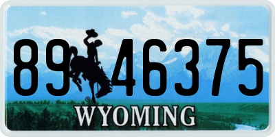 WY license plate 8946375