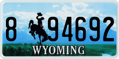 WY license plate 894692