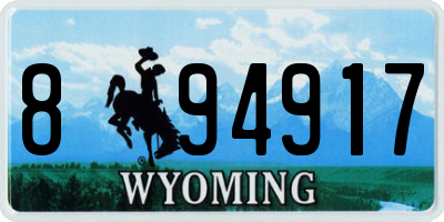 WY license plate 894917