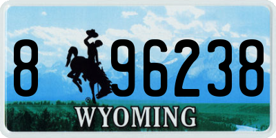 WY license plate 896238