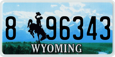 WY license plate 896343