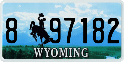 WY license plate 897182