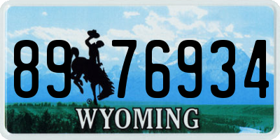 WY license plate 8976934