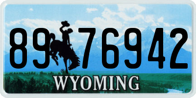 WY license plate 8976942