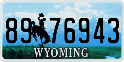 WY license plate 8976943