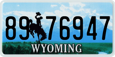WY license plate 8976947